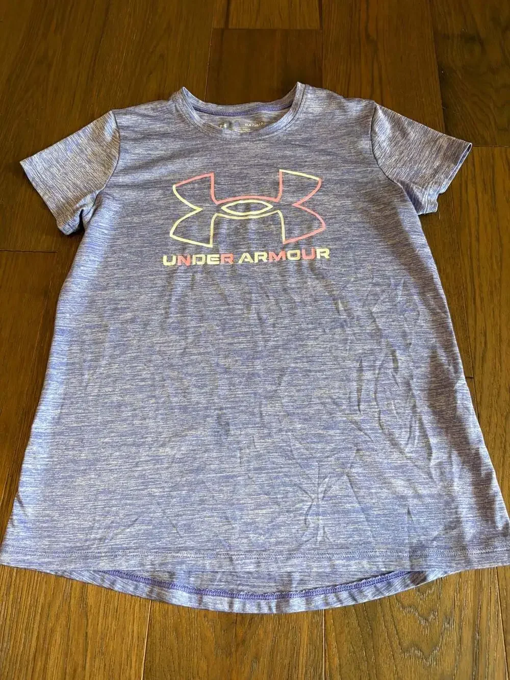 Under Armour Tech Big Logo Twist T-Shirt Size YLG Purple Heather